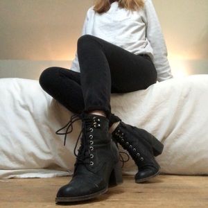 Black Lace-up Boots